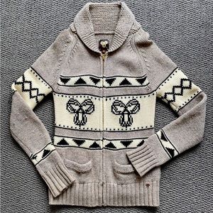 Aritzia TNA Sea-to-Sky Lambswool Cowichan Cardigan Sweater